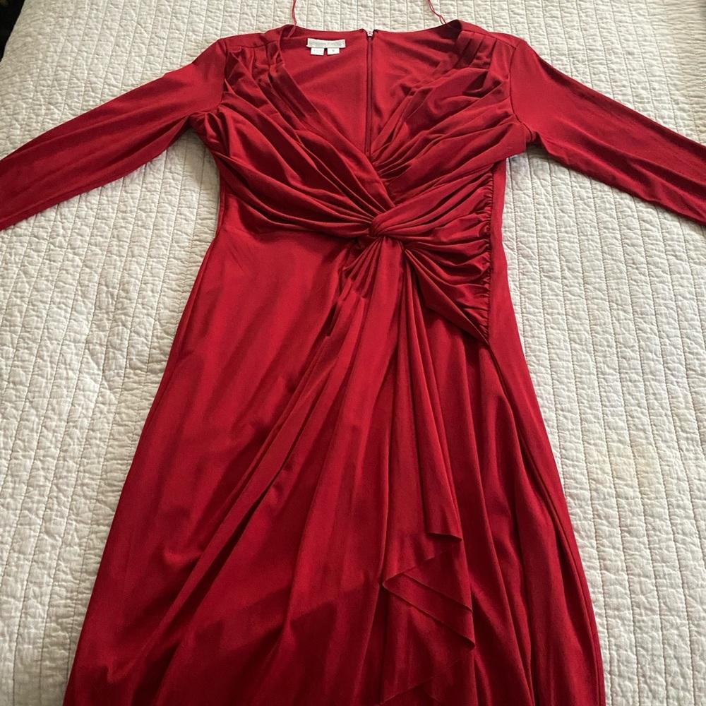 London Times lined red dress! Drapes beautifully!